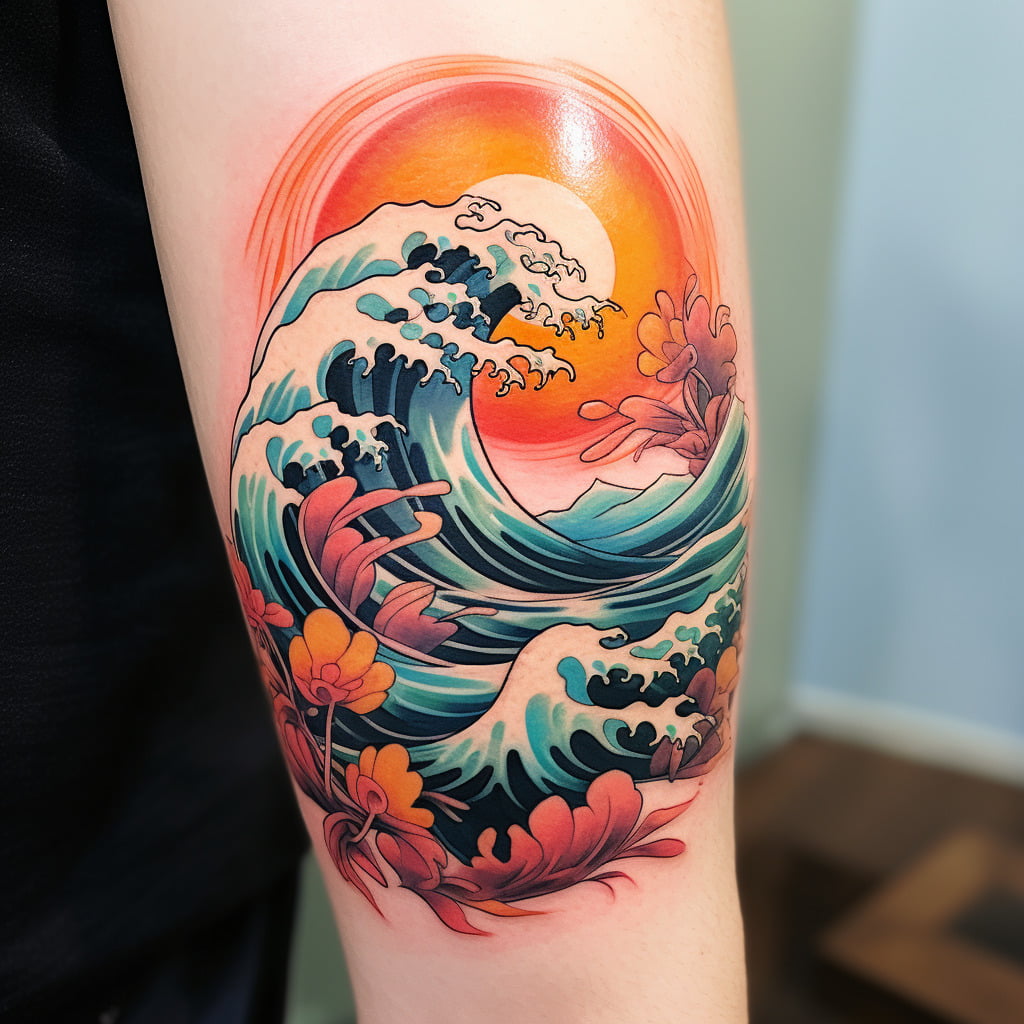 Uncover the Powerful Wave and Sun Tattoo Meaning! 2024