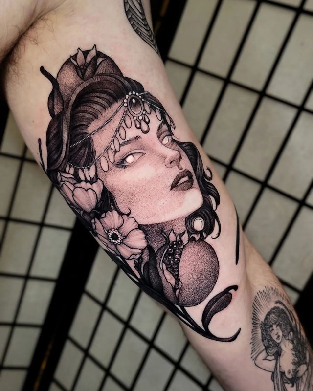 persephone tattoo upper arm 3